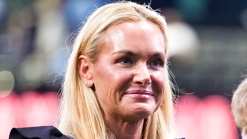 Vanessa Trump, girlfriend of Tiger Woods of Jupiter Links GC, looks on before a match between Jupiter Links GC and The Bay Golf Club at SoFi Center on March 03, 2026 in Palm Beach Gardens, Florida. (Photo by Rich Storry/TGL/TGL Golf via Getty Images)
