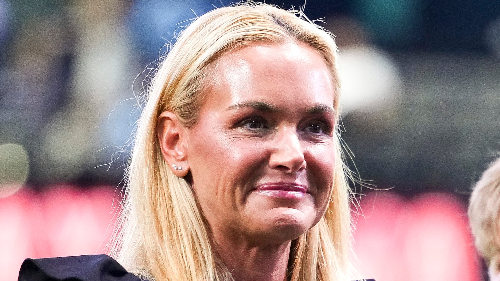 Vanessa Trump, girlfriend of Tiger Woods of Jupiter Links GC, looks on before a match between Jupiter Links GC and The Bay Golf Club at SoFi Center on March 03, 2026 in Palm Beach Gardens, Florida. (Photo by Rich Storry/TGL/TGL Golf via Getty Images)