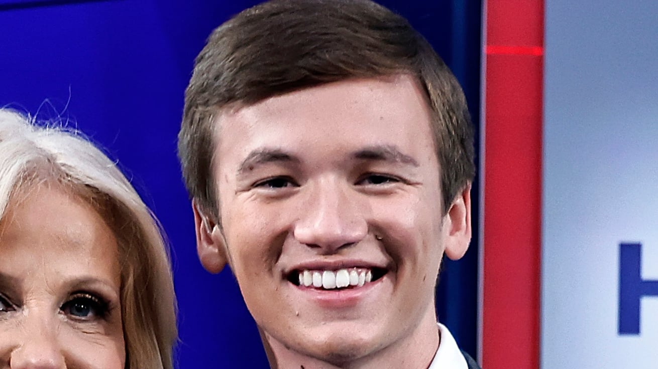 NEW YORK, NEW YORK - SEPTEMBER 11: Fox anchor Kellyanne Conway and Brilyn Hollyhand, RNC Chairman of Youth Advisory Council pose during an appearance on "Here's The Deal With Kellyanne" at Fox News Channel Studios on September 11, 2024 in New York City. (Photo by John Lamparski/Getty Images)