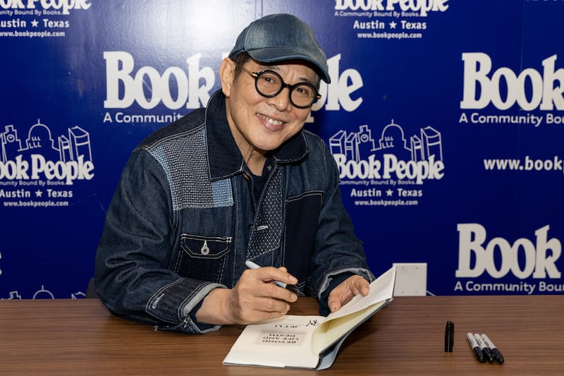 AUSTIN, TEXAS - MAY 01: Jet Li signs copies of his new book "Beyond Life and Death: The Way of True Freedom" at BookPeople on May 01, 2026 in Austin, Texas. (Photo by Rick Kern/Getty Images)