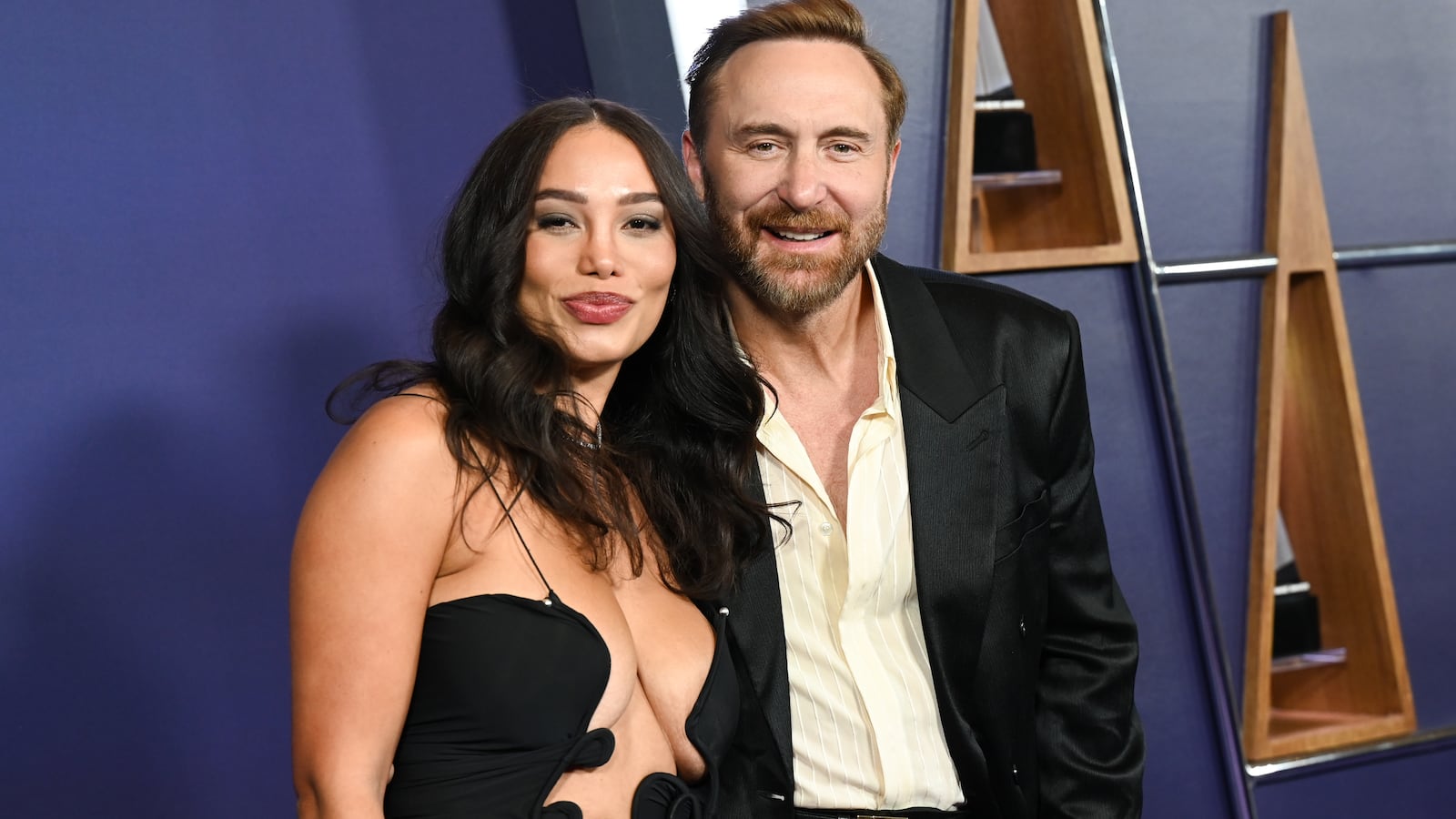 Jessica Ledon and David Guetta at the 2025 American Music Awards held at the Fontainebleau Las Vegas on May 26, 2025 in Las Vegas, Nevada.
