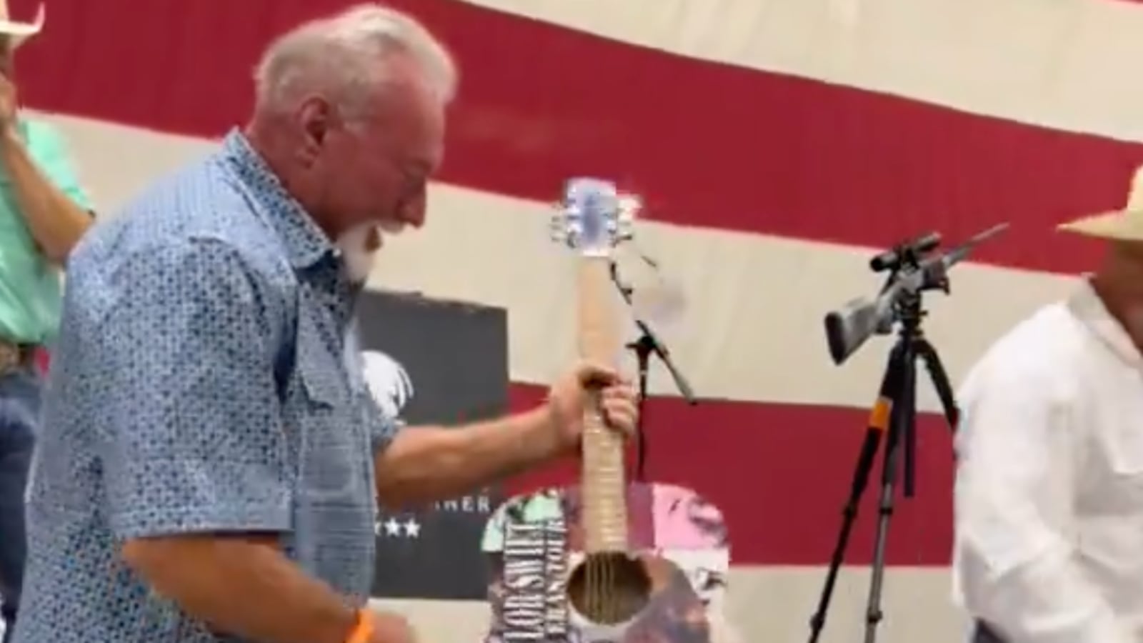 Texas man smashes Taylor Swift’s signed guitar.