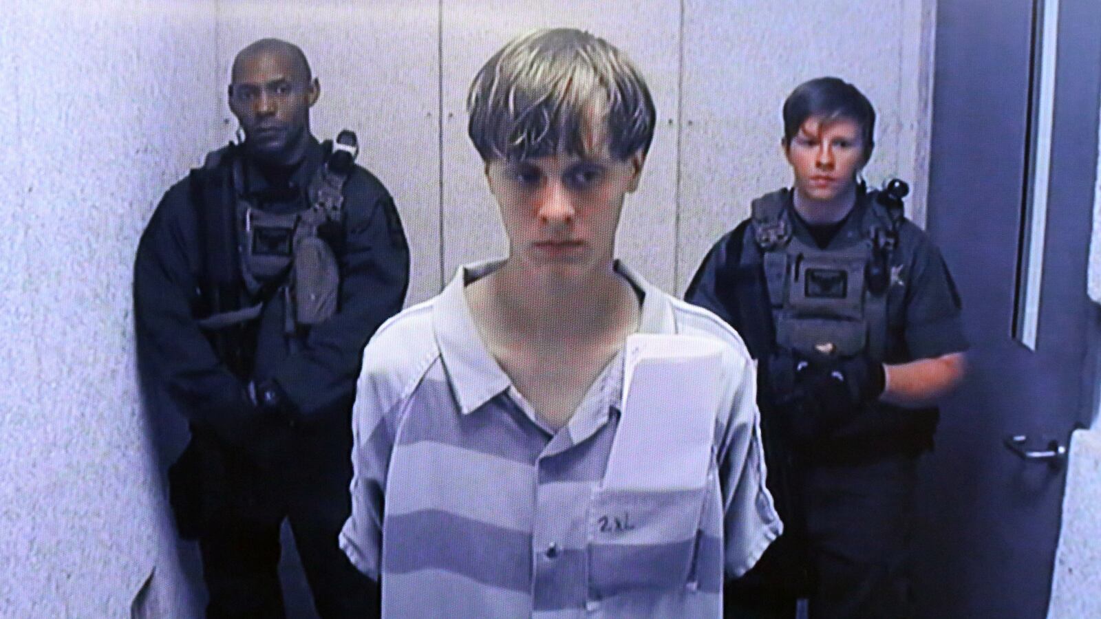 Dylann Roof appears at Centralized Bond Hearing Court June 19, 2015 in North Charleston, South Carolina.