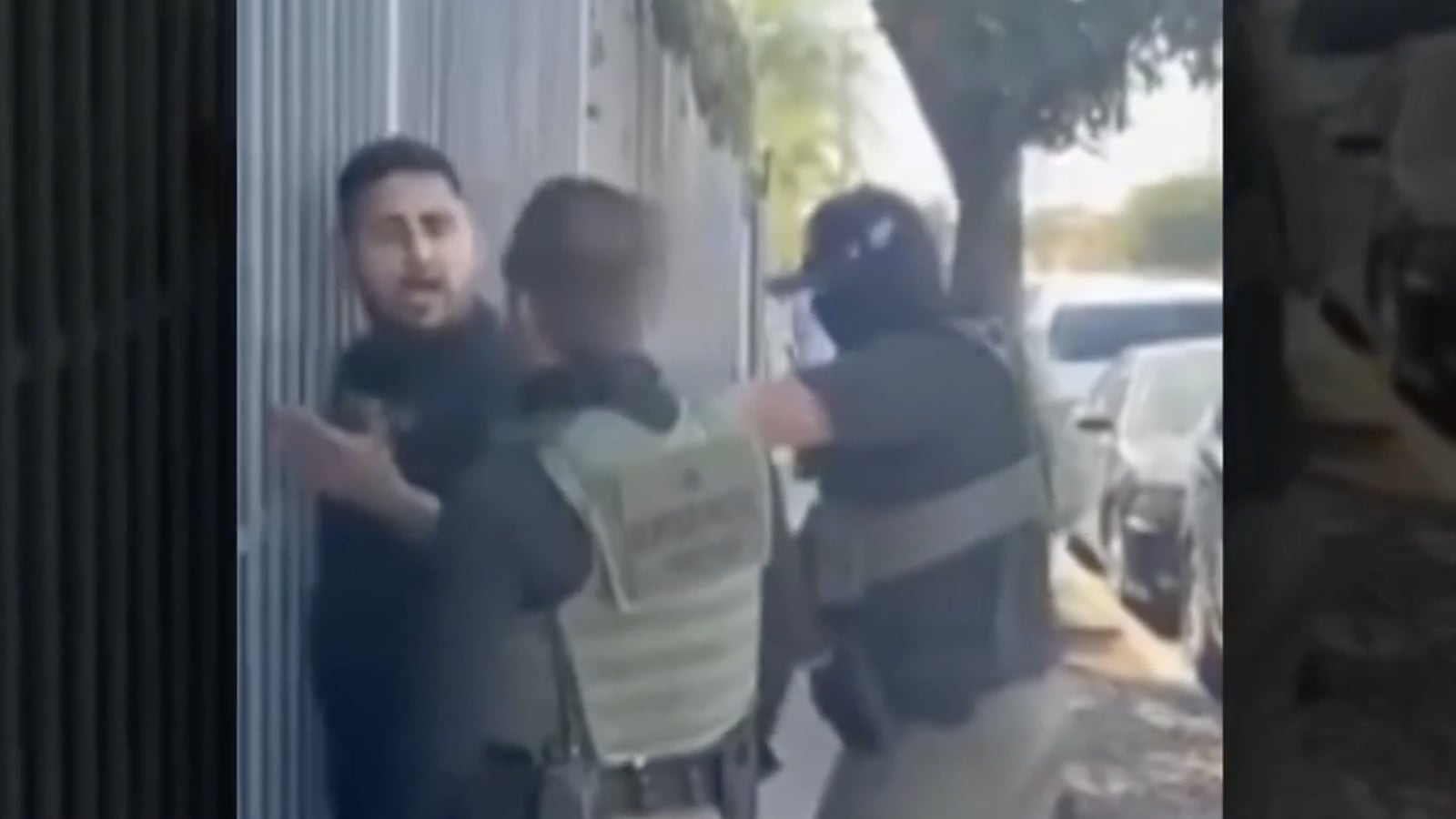 Gavidia confronted by ICE agents.