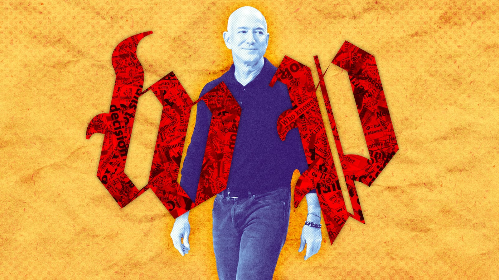 A photo illustration of Jeff Bezos and the Washington Post logo.