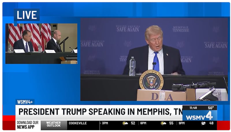 Miller sighs at Trump roundtable