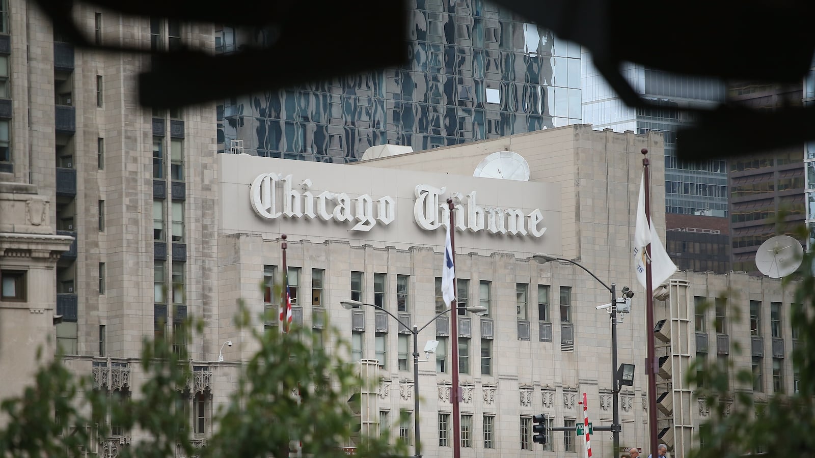 The Tribune Tower, home of the Chicago Tribune, sits along Michigan Avenue at the Chicago River on October 8, 2015 in Chicago, Illinois.