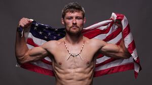 ABU DHABI, UNITED ARAB EMIRATES - JULY 26: Bryce Mitchell poses for a portrait after his victory during the UFC Fight Night event at Etihad Arena on July 26, 2025 in Abu Dhabi, United Arab Emirates.