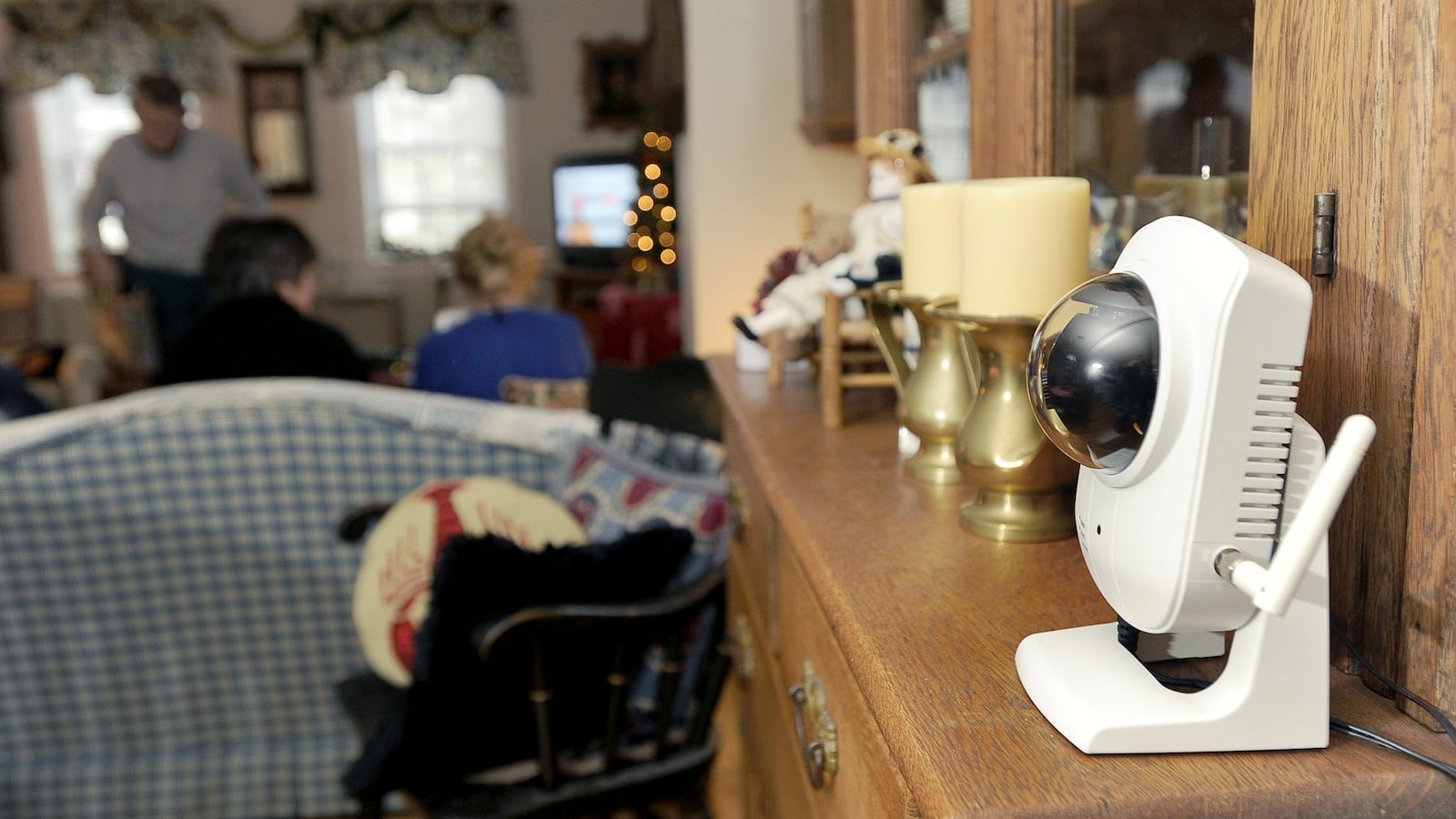 Fri. , Dec. 23, 2011. A remote camera is part of electronic devices used to monitor the home of Patty Gardner used by a support group called Full Circle America.