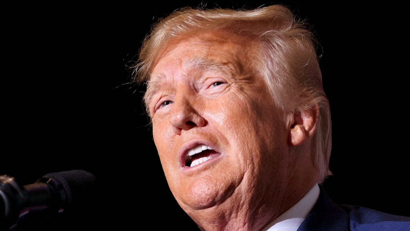 Former U.S. President and Republican presidential candidate Donald Trump speaks at a campaign event in Council Bluffs, Iowa, U.S., July 7, 2023.