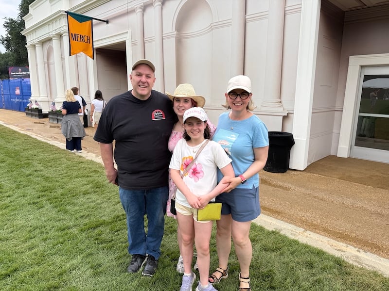 The O'Sullivans from Ireland here: said they are here for 7 weeks and think the Great American State Fair is spectacular.