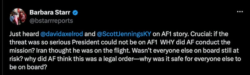 Barbara Starr questions the security risk around Trump's decoy flight.