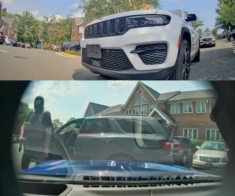 Dashcam footage of an ICE agent.