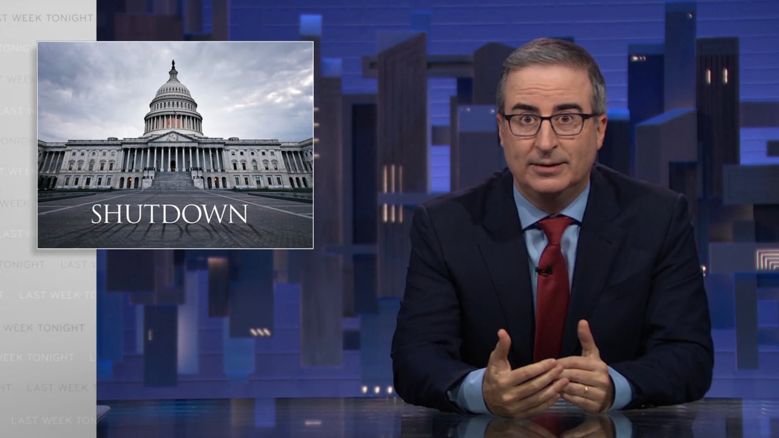 John Oliver talks Trump Gatsby Party.