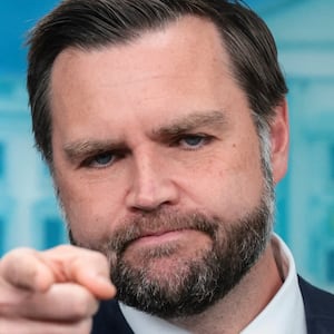 U.S. Vice President JD Vance points a finger as he holds a press briefing, the first since Karoline Leavitt stepped down as press secretary, at the White House, in Washington, D.C., U.S., September 3, 2026. REUTERS/Jonathan Ernst