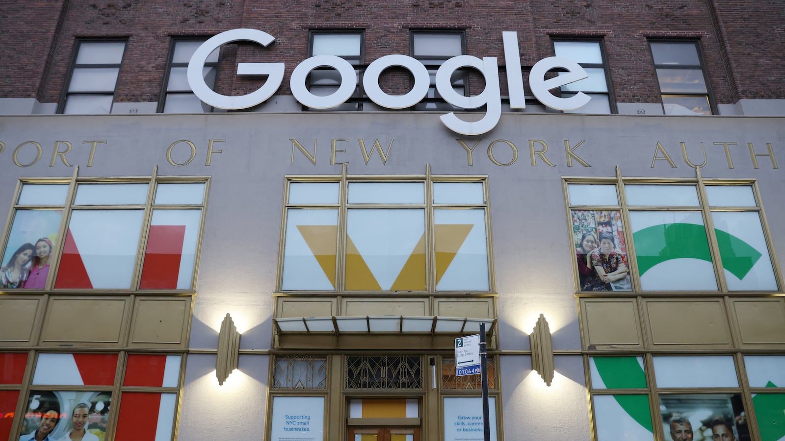 The logo for Google LLC is seen at their office in Manhattan, New York City.