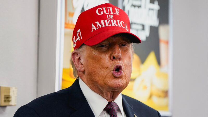 U.S. President Donald Trump speaks during a visit to a Whataburger in Corpus Christi, Texas, U.S., February 27, 2026. REUTERS/Elizabeth Frantz