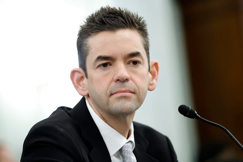 Jared Isaacman testifies during a Senate Commerce, Science, and Transportation Committee confirmation hearing in the Russell Senate Office Building on Capitol Hill on April 09, 2025 in Washington, DC.