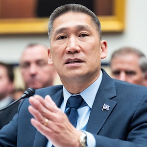 UNITED STATES - MAY 14: Acting Secretary of the Navy Hung Cao testifies during the House Armed Services Committee hearing titled "Department of the Navy FY2027 Budget Request," in Rayburn building on Thursday, May 14, 2026. (Tom Williams/CQ-Roll Call, Inc via Getty Images)