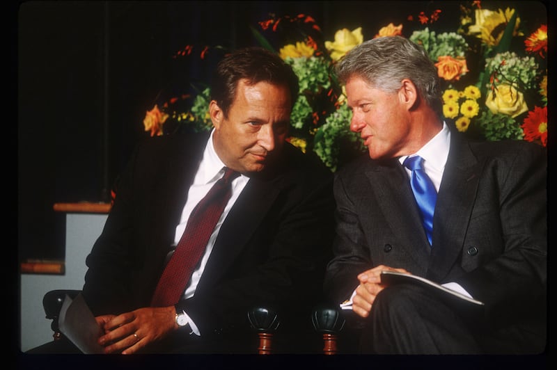 Bill Clinton and Larry Summers talk September 29, 1999 at the White House.