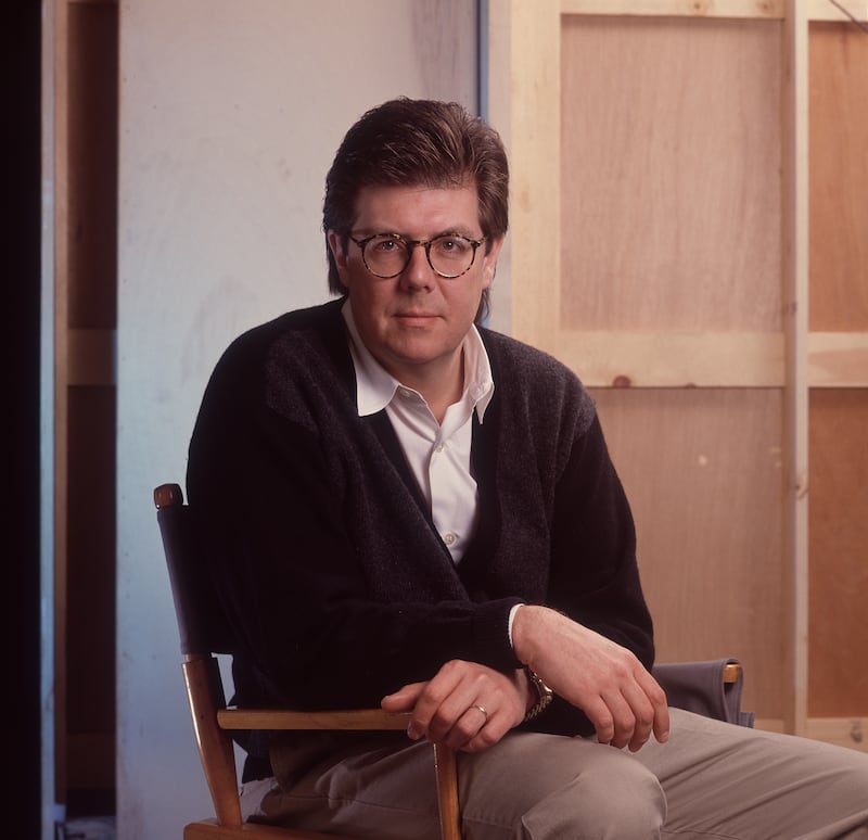 John Hughes on the set of the movie Curley Sue in Chicago, Illinois, November 28, 1990.
