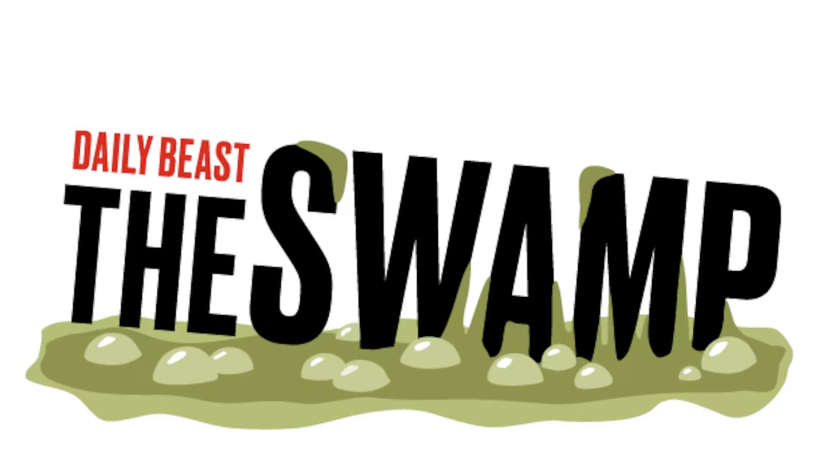 Logo for The Daily Beast's 'The Swamp,' featuring bold black text that says 'The Swamp' partially submerged in green swamp-like slime, with 'Daily Beast' written in red above it.