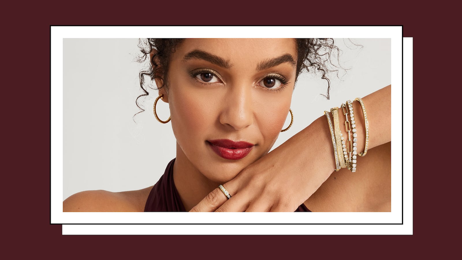 Woman wearing Blue Nile Jewelry