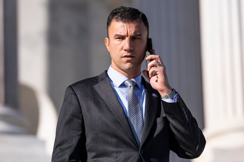 Rep. Rudy Yakym, R-Ind., is seen outside of the U.S. Capitol during the last votes of the week on Friday, December 2, 2022.