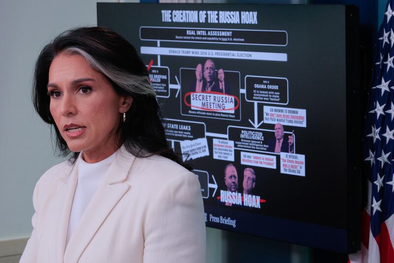 Gabbard has tried to claim Obama and his intelligence officials manipulated intelligence to link Trump to Russia in 2016.