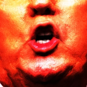 Distorted close up of Donald Trump's mouth