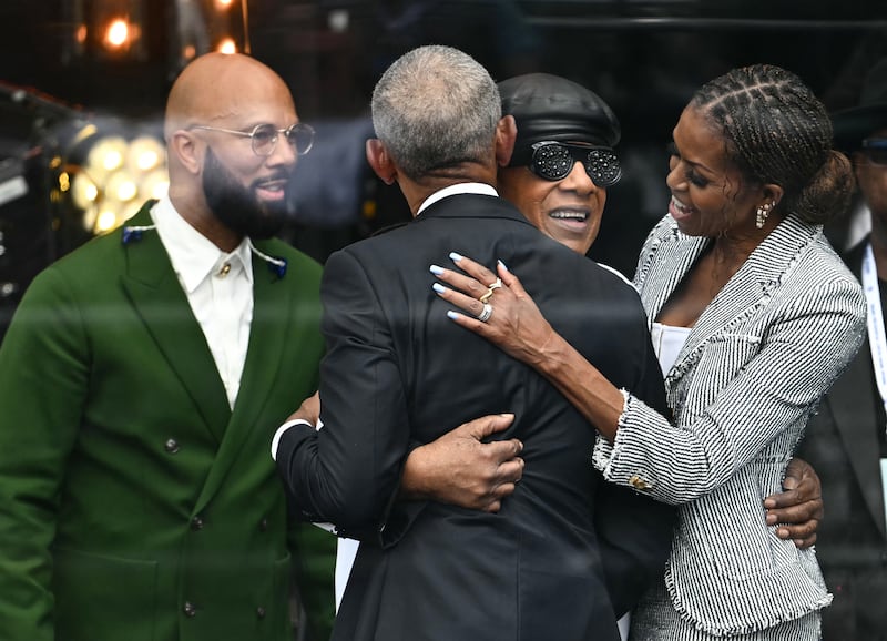 Stevie Wonder and Obamas
