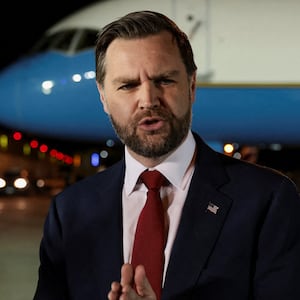 U.S. Vice President JD Vance speaks to the media before boarding Air Force Two to return to Washington, D.C., after the White House announced he would be leading the U.S. delegation in upcoming peace talks with Iran, from Budapest Ferenc Liszt International Airport in Budapest, Hungary, April 8, 2026. REUTERS/Jonathan Ernst/Pool
