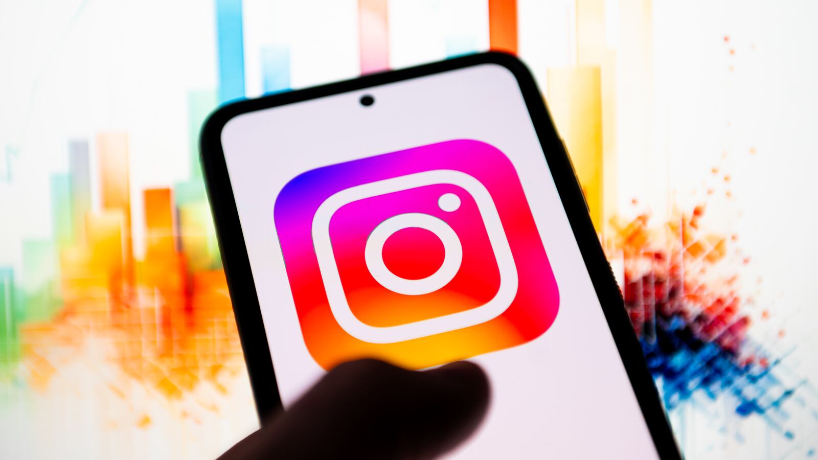 Instagram logo on a smartphone