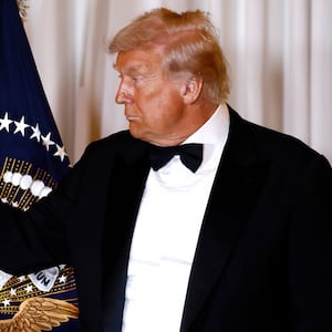 WASHINGTON, DC - DECEMBER 06: U.S. President Donald Trump speaks at the 48th Kennedy Center Honors Medallion Reception at the U.S. Department of State on December 06, 2025 in Washington, DC. (Photo by Paul Morigi/Getty Images)