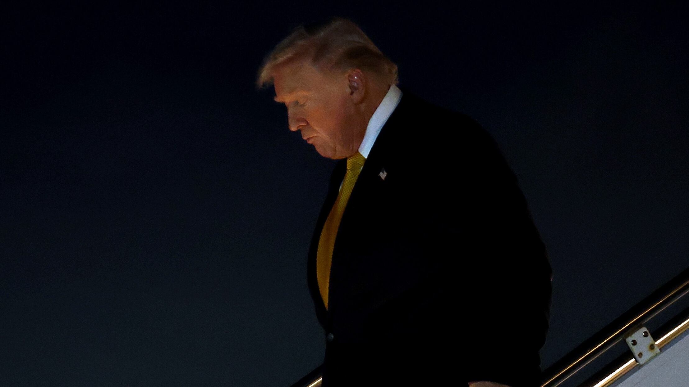 Trump, 79, Slumps Into Limo After Successfully Navigating Air Force One Steps