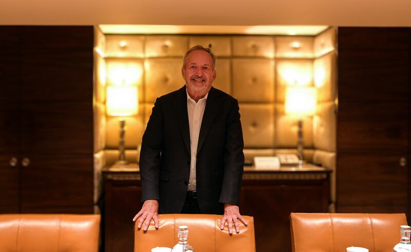 American economist and Harvard University Professor Lawrence H Summers during the interview at Taj Place on September 30, 2024 in New Delhi, India.