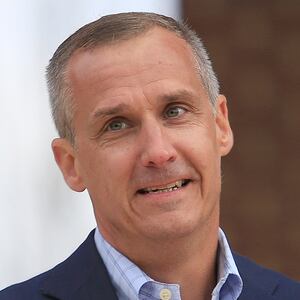 Corey Lewandowski speaks to the crowd during the SAVE AMERICA TOUR at The Bowl at Sugar Hill on Jan. 3, 2021 in Sugar Hill, Georgia.