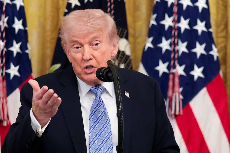 U.S. President Donald Trump speaks during a Small Business Summit in the East Room at the White House in Washington, D.C., U.S., May 4, 2026.