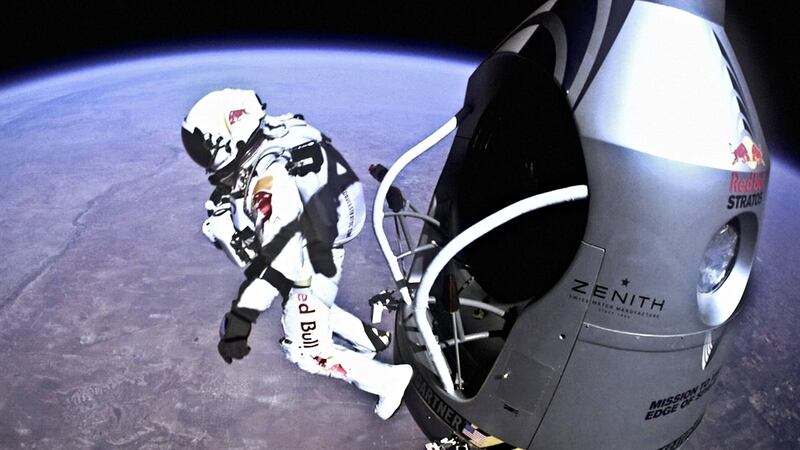 Baumgartner making his "space jump."
