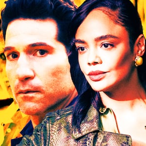 A photo illustration of Jon Bernthal and Tessa Thompson.