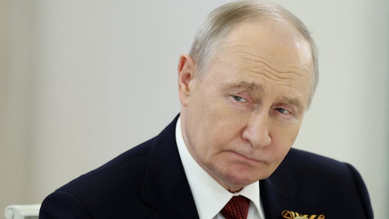 Russian President Vladimir Putin attends a meeting with Laotian President Thongloun Sisoulith at the Kremlin in Moscow, Russia May 9, 2026.