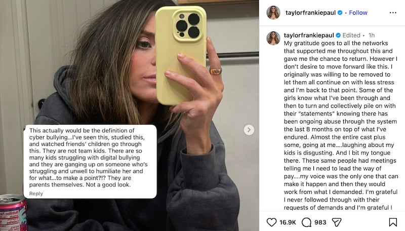 Taylor Frankie Paul announced she would leave “The Secret Lives of Mormon Wives” ahead of Season 6.