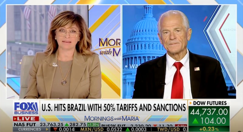 Navarro was a regular guest on Bartiromo's Fox Business Network show.