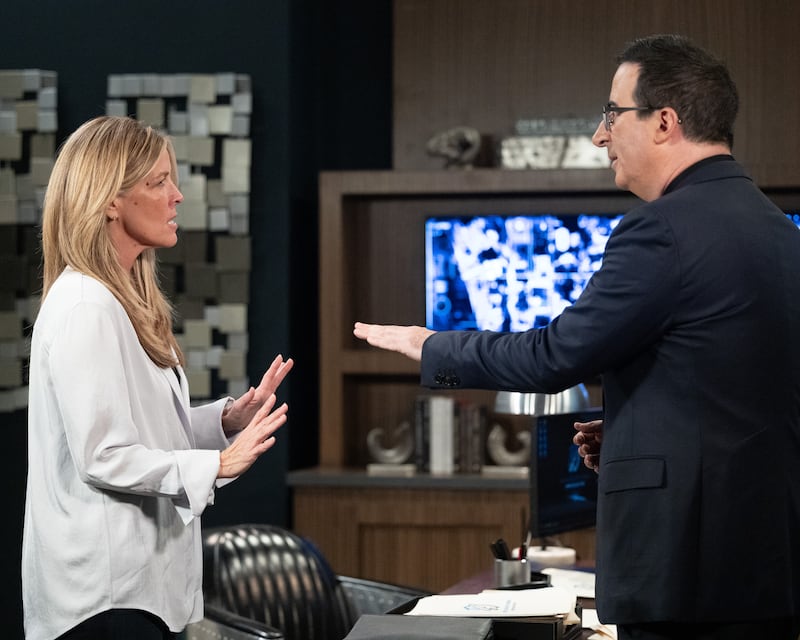 Laura Wright and John Oliver on “General Hospital.”