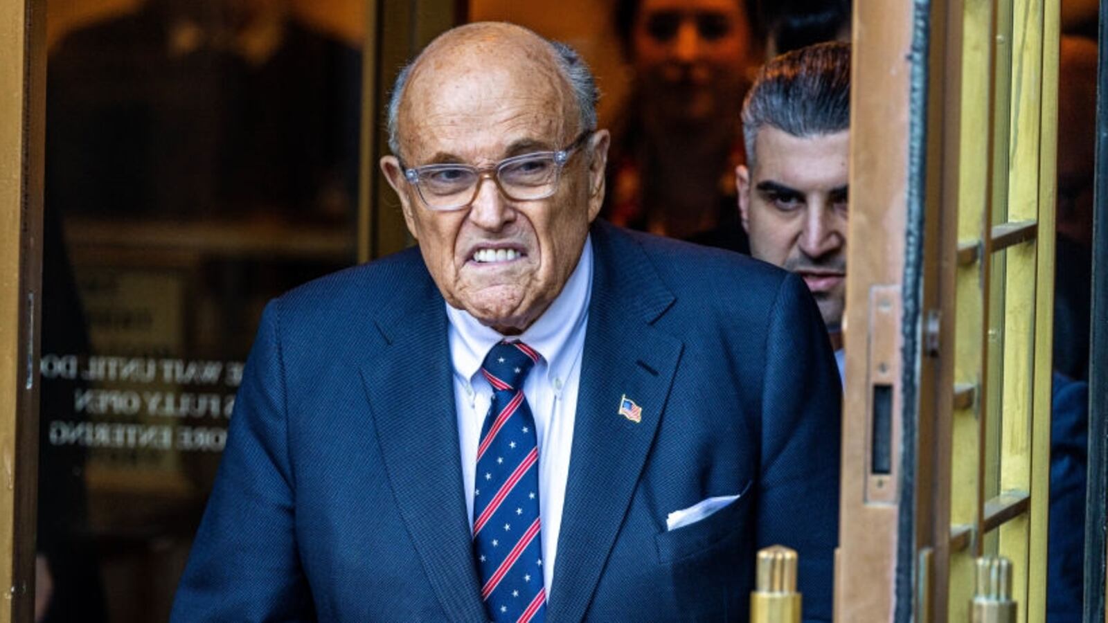 Former New York mayor Rudy Giuliani leaves the New York Federal Courthouse on November 7, 2024 in New York City.