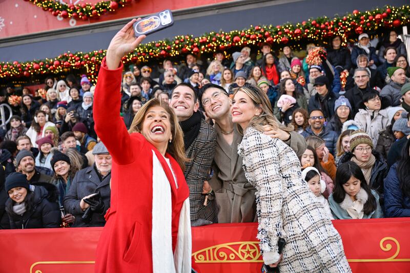 Matt Rogers and Bowen Yang appeared at the Macy‘s Thanksgiving Day Parade with Savannah Guthrie and Hoda Kotb.