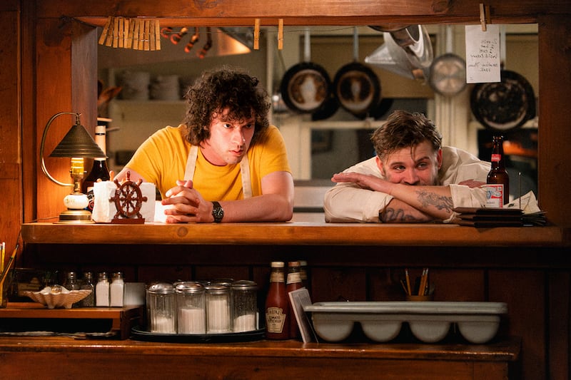 Dominic Sessa and Leo Woodall in Tony.