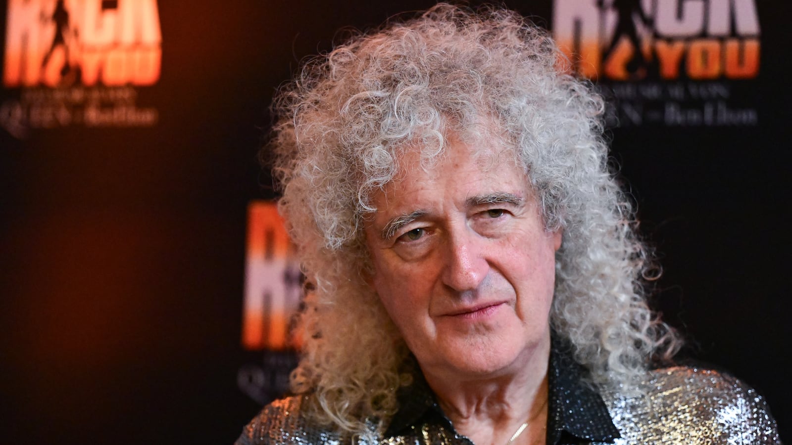 Queen guitarist Brian May, recorded during an interview at the premiere of the revival of the Queen musical "We will rock you" at the Palladium Theater.