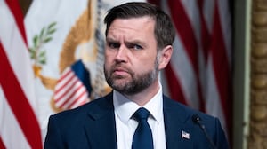 UNITED STATES - MAY 26: Vice President JD Vance attends a roundtable with state attorneys general on anti-fraud initiatives in the Eisenhower Executive Office Building on Tuesday, May 26, 2026. (Tom Williams/CQ-Roll Call, Inc via Getty Images)