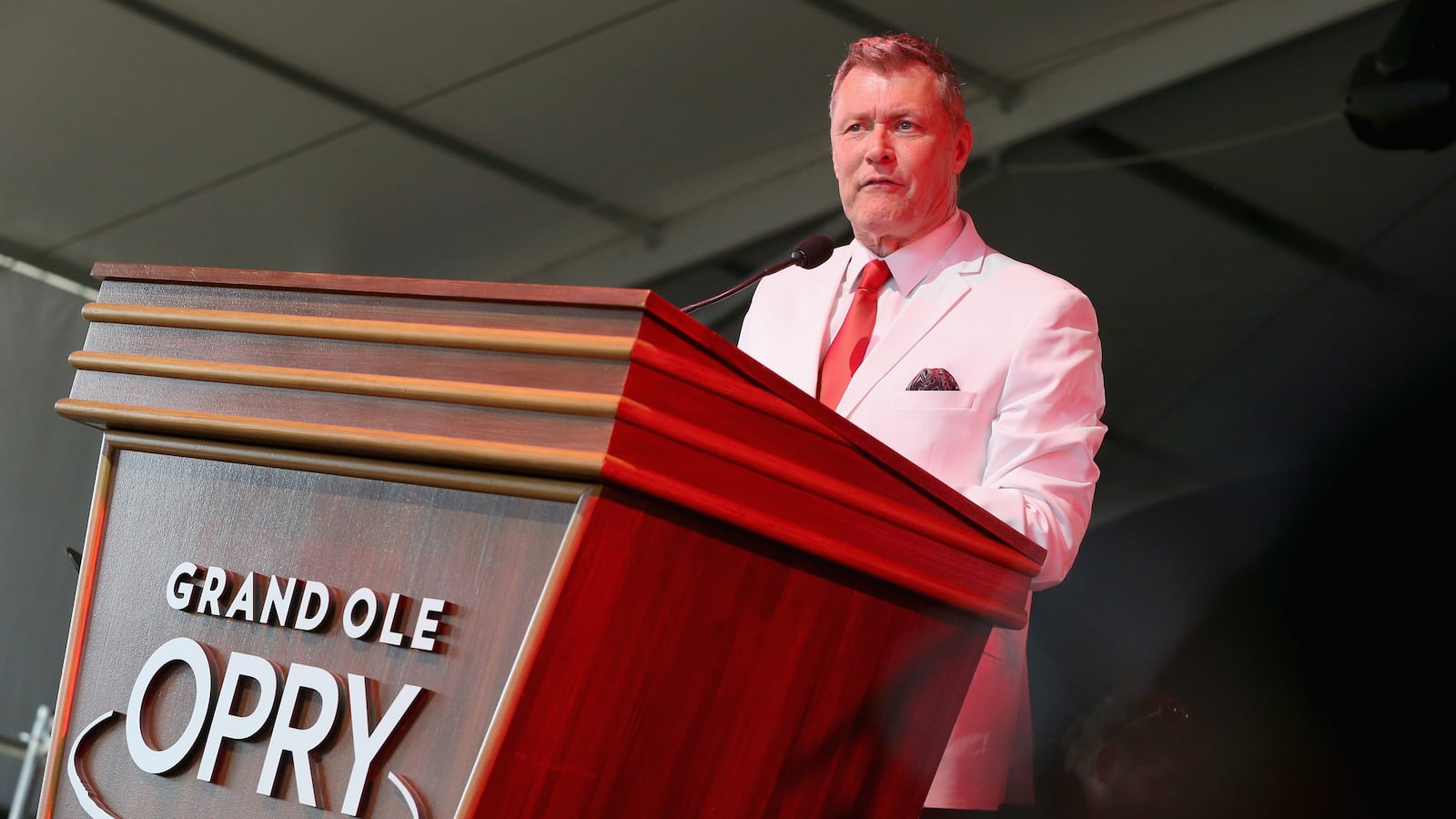 Bill Cody announces the Grand Ole Opry Live From Bonnaroo at the Bonnaroo Music And Arts Festival on June 13, 2019 in Manchester, Tennessee.